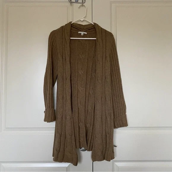 CAbi Sweaters Cabi Style 59 Heather Acorn Tan Cable Knit